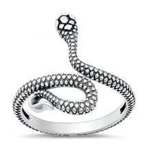 Load image into Gallery viewer, Sterling Silver Oxidized Snake Ring-17.7mm