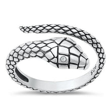 Load image into Gallery viewer, Sterling Silver Oxidized Snake Ring-12.2mm