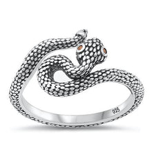 Load image into Gallery viewer, Sterling Silver Oxidized Snake Ring-12mm