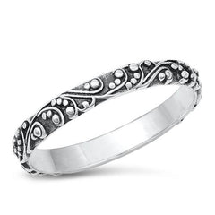 Sterling Silver Oxidized 3mm Bali Style Ring