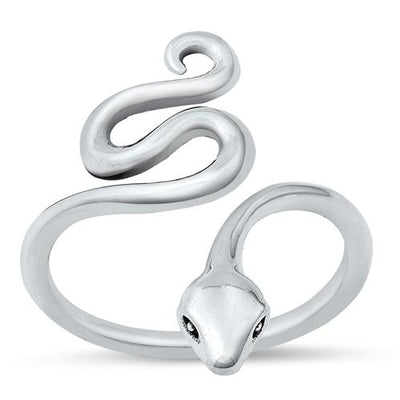 Sterling Silver Oxidized Snake Ring-25mm