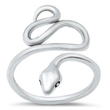 Sterling Silver Oxidized Snake Ring-23mm