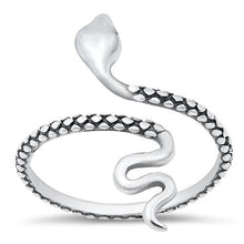 Load image into Gallery viewer, Sterling Silver Oxidized Snake Ring-21mm