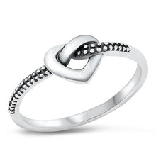 Load image into Gallery viewer, Sterling Silver Oxidized Heart Knot Ring