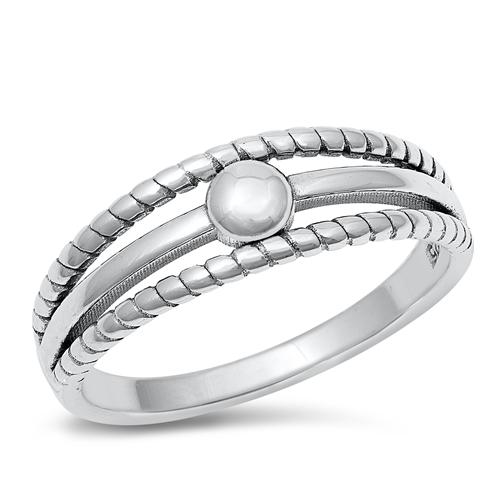 Sterling Silver Oxidized 3-Lines Ring