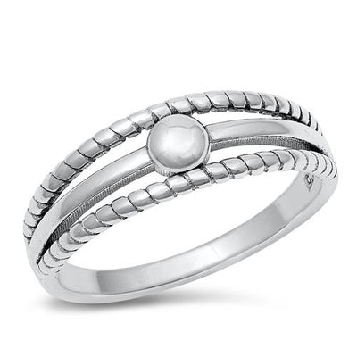 Sterling Silver Oxidized 3-Lines Ring