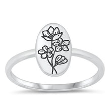 Load image into Gallery viewer, Sterling Silver Oxidized Flowers Ring-11.3mm