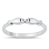 Sterling Silver Oxidized Fish Ring