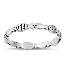 Load image into Gallery viewer, Sterling Silver Oxidized Fish Ring