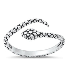 Load image into Gallery viewer, Sterling Silver Oxidized snake Ring-7.3mm