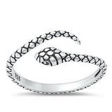Sterling Silver Oxidized snake Ring-7.3mm