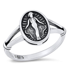 Load image into Gallery viewer, Sterling Silver Oxidized Miraculous Medal Ring