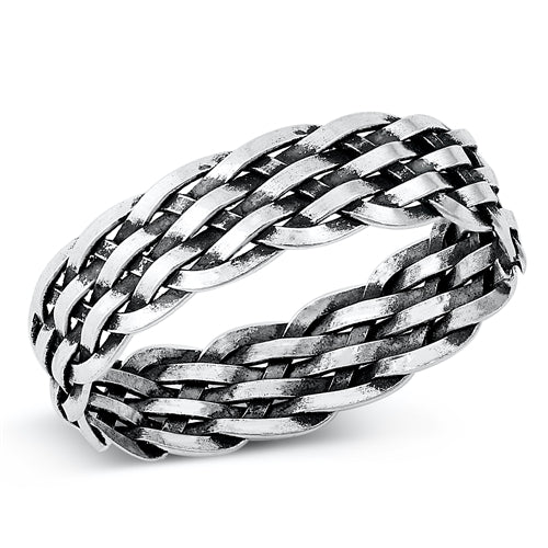 Sterling Silver Oxidized Ring-6mm