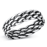Sterling Silver Oxidized Ring-6mm