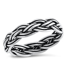 Load image into Gallery viewer, Sterling Silver 5.8mm High Polish Basket Weave Ring