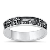 Sterling Silver Oxidized Village Ring