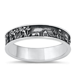 Sterling Silver Oxidized Village Ring