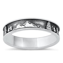 Load image into Gallery viewer, Sterling Silver Oxidized Mountains And Trees Ring