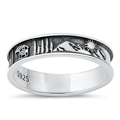 Sterling Silver Oxidized Scenery Ring