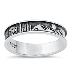 Sterling Silver Oxidized Scenery Ring