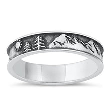 Load image into Gallery viewer, Sterling Silver Oxidized Mountains And Trees Ring