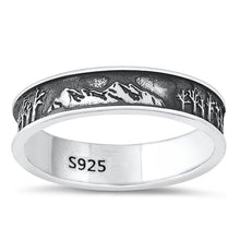 Load image into Gallery viewer, Sterling Silver Oxidized Mountains And Trees Ring