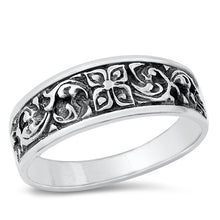 Load image into Gallery viewer, Sterling Silver Oxidized Floral Shape Ring