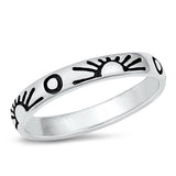 Sterling Silver Oxidized Sun Shape Ring