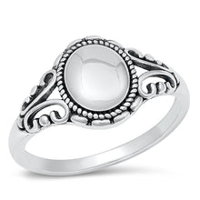 Load image into Gallery viewer, Sterling Silver Oxidized Spring Round Shape Ring