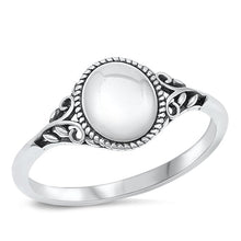 Load image into Gallery viewer, Sterling Silver Oxidized Spring Round Shape Ring