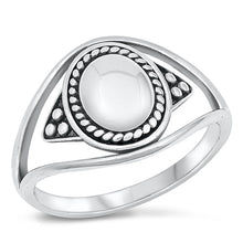 Load image into Gallery viewer, Sterling Silver Oxidized Spring Oval Shape Ring