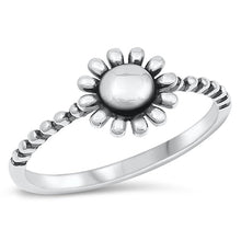 Load image into Gallery viewer, Sterling Silver Oxidized Sunflower Shape Ring