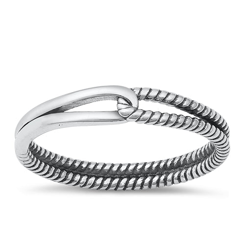 Sterling Silver Oxidized Ring-3.6mm