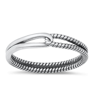 Sterling Silver Oxidized Ring-3.6mm