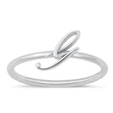 Load image into Gallery viewer, Sterling Silver Rhodium Plated Alphabet G Ring
