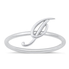 Load image into Gallery viewer, Sterling Silver Rhodium Plated Alphabet I Ring