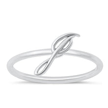 Load image into Gallery viewer, Sterling Silver Rhodium Plated Alphabet J Ring