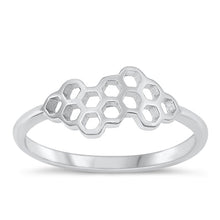 Load image into Gallery viewer, Sterling Silver Oxidized Honeycomb Ring