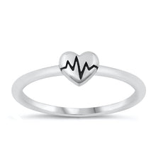 Load image into Gallery viewer, Sterling Silver Oxidized Heart EKG Ring