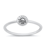 Sterling Silver Oxidized Ocean And Sunset Ring