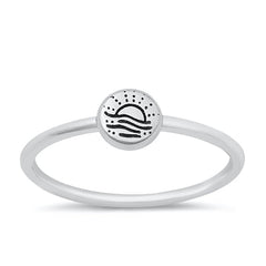 Sterling Silver Oxidized Sunset Beach Ring