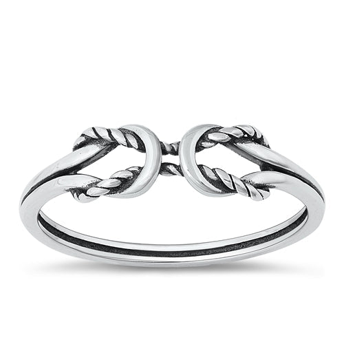 Sterling Silver Oxidized Rope Knot Ring