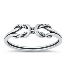 Load image into Gallery viewer, Sterling Silver Oxidized Rope Knot Ring