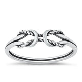 Sterling Silver Oxidized Rope Knot Ring