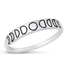 Load image into Gallery viewer, Sterling Silver Oxidized Moon Phase Ring