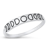 Sterling Silver Oxidized Moon Phase Ring