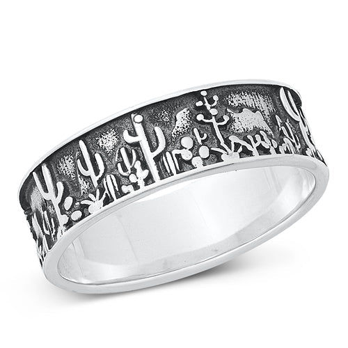 Sterling Silver Oxidized Desert Ring