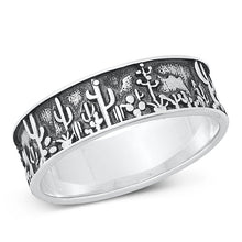 Load image into Gallery viewer, Sterling Silver Oxidized Desert Ring