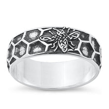 Load image into Gallery viewer, Sterling Silver Oxidized Celtic Bee Ring