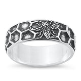 Sterling Silver Oxidized Celtic Bee Ring